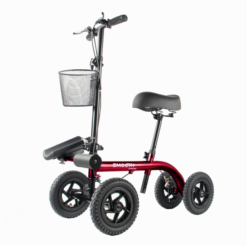 Tuffcare Smooth Steerable Seated Scooter, Slow Propelled Mobility Knee Walker