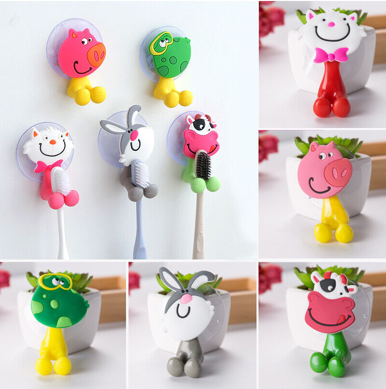 Animal Toothbrush Holder Wall Mounted Sucker Bathroom Suction Cup