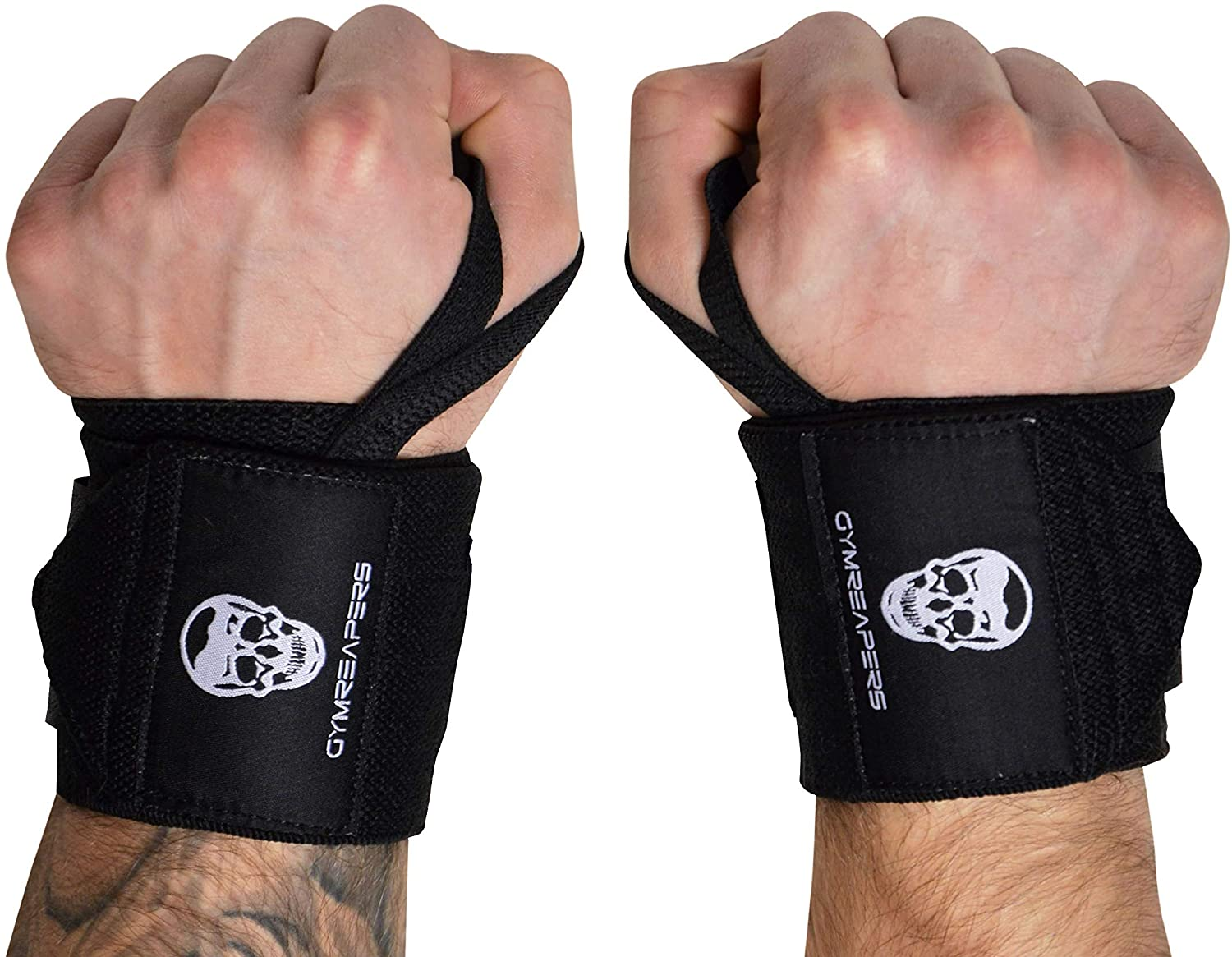 Gymreapers Weightlifting Wrist Wraps (Competition Grade) 18" Professional Qualit