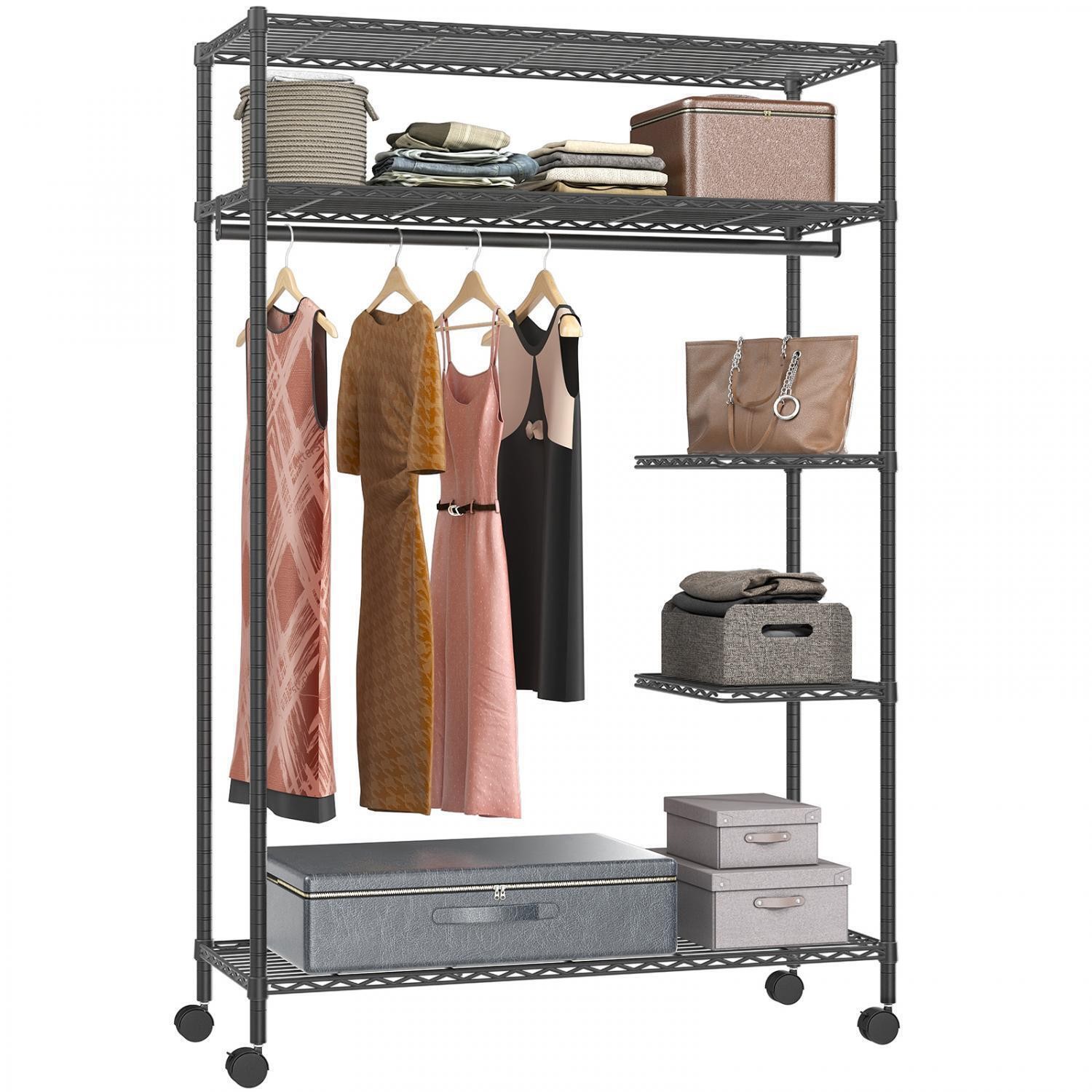 VIPEK Metal Heavy Duty Wire Garment Rack 5 Tier Clothes Rack, Black