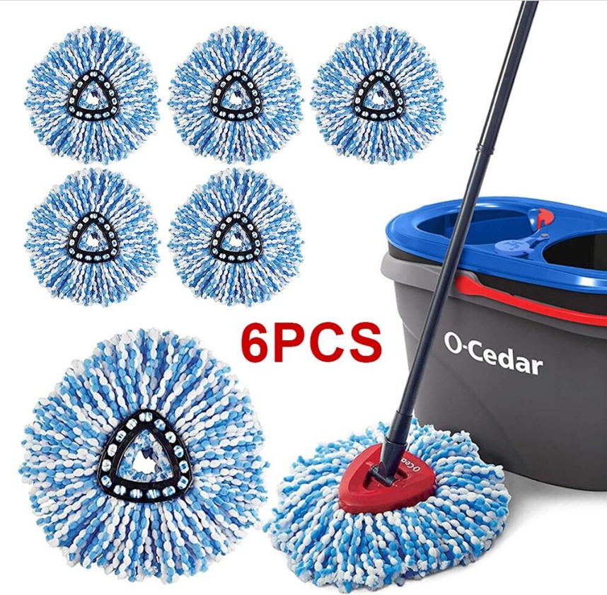 6Pcs Microfibre Easy Wring Clean Turbo Refill Mop Replace Head Set for Vileda UK