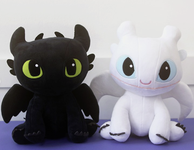 How To Train Your Dragon 3 Toothless Light Fury Plush Doll Sitting with Tag 9.8"