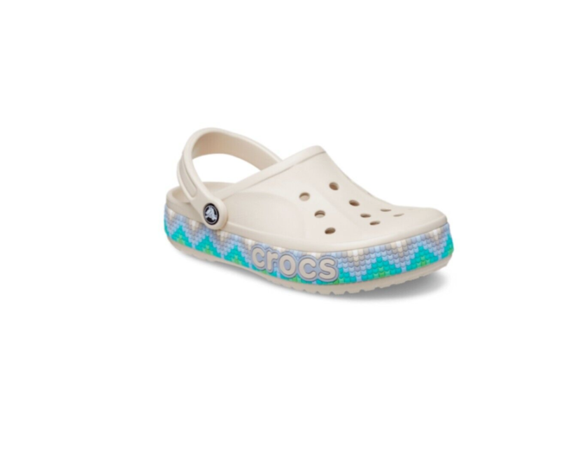 Crocs Bayaband Chevron Band Clogs | Slip On Shoes STUCCO MULTI US Men 10 Wmn 12