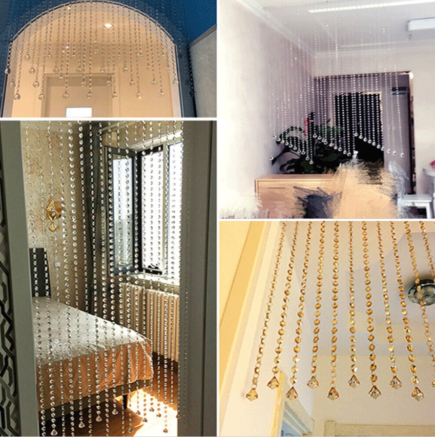 1M Crystal Bead Curtain Partition Living Room Bedroom Wedding Party Decor Crafts