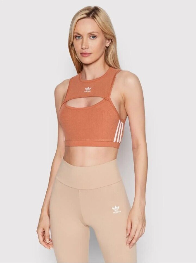 ADIDAS WOMENS ADICOLOR CLASSICS TIGHT TOP MAGIC EARTH UK 14 BNWT